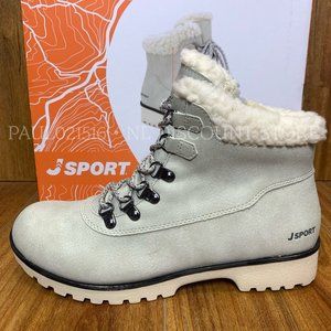 JSPORT Women's Bluestone Winter Snow Boots, Stone White